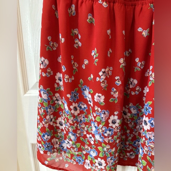 Eyelash Couture XL Sundress Red Multi Floral Lined Cottagecore Romantic - Picture 3 of 5